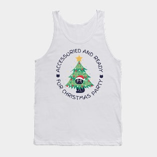 cat for christmas party design Tank Top